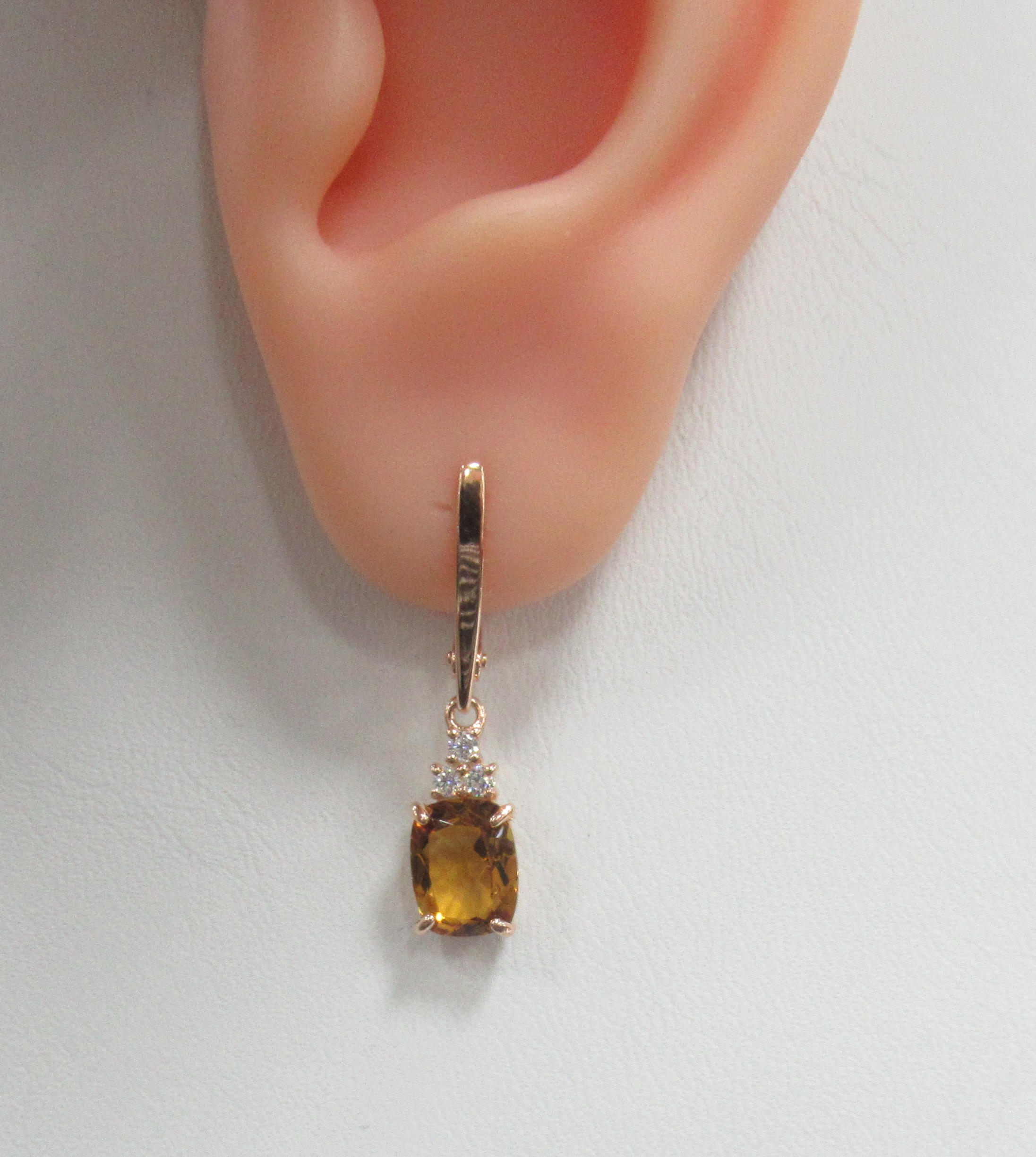 Серебряные серьги с цитринами